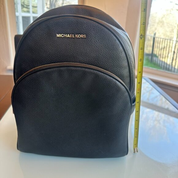 Michael Kors Large Backpack, Black Pebble Leather w/ gold accent main image 12
